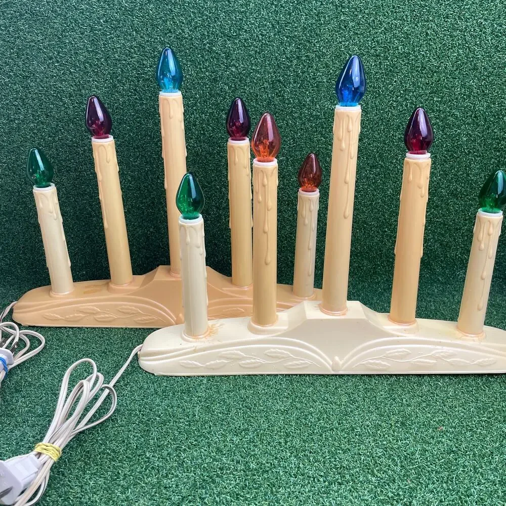 Vintage Lot Holiday Aisle 5 Light Candolier Electric Christmas Decor Candelabra